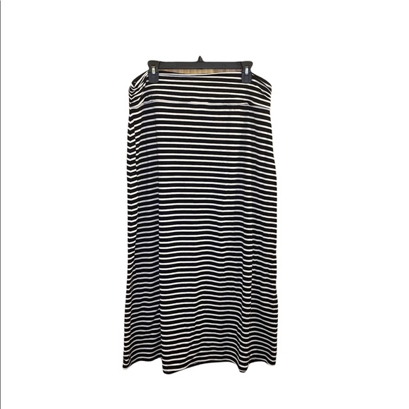 J. Crew Black & White Striped Maxi Skirt Size Large - Picture 1 of 5